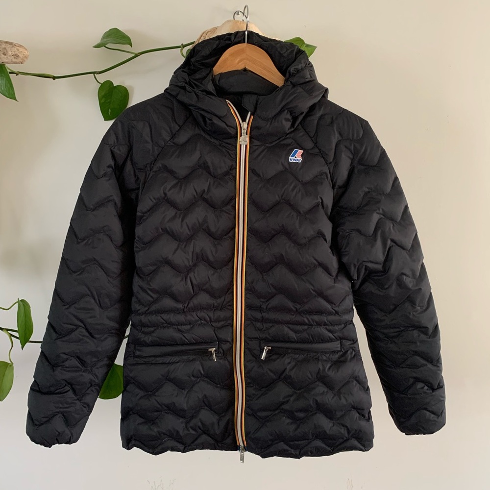 K-Way Quilted Hooded Puffer Jacket